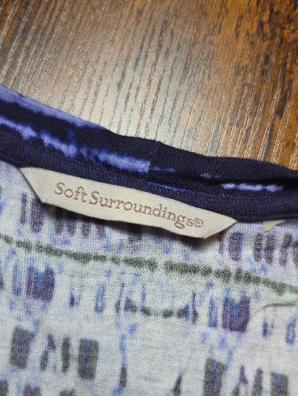 SOFT SURROUNDINGS | Blue Boho Tribal Stretch Rayon Sleeveless Maxi Dress | S M - Picture 3 of 6